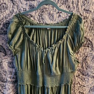 Sage color Old Navy Puff Sleeve Dress